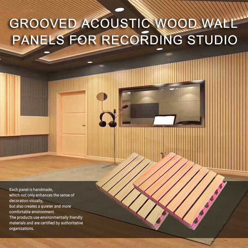 Grooved Acoustic Wood Wall Panels for recording studio-1