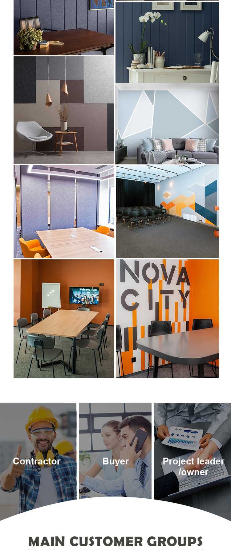 High Density Polyester Acoustic Panels For Wall-1
