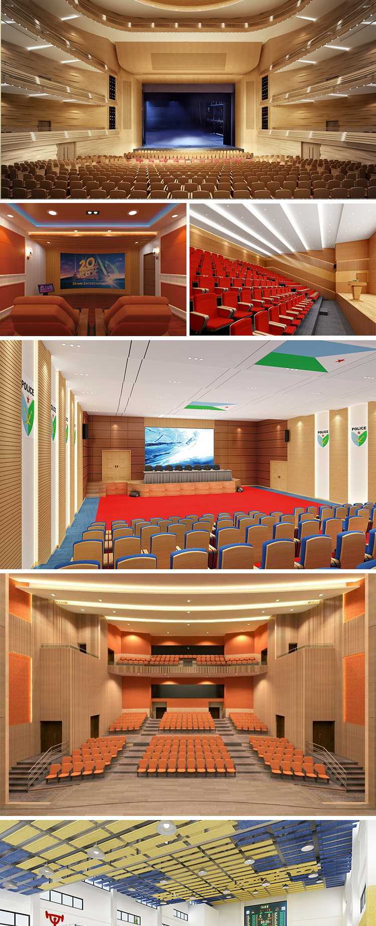 Grooved Wood Acoustic Panels | Auditorium Wall Soundproofing-1